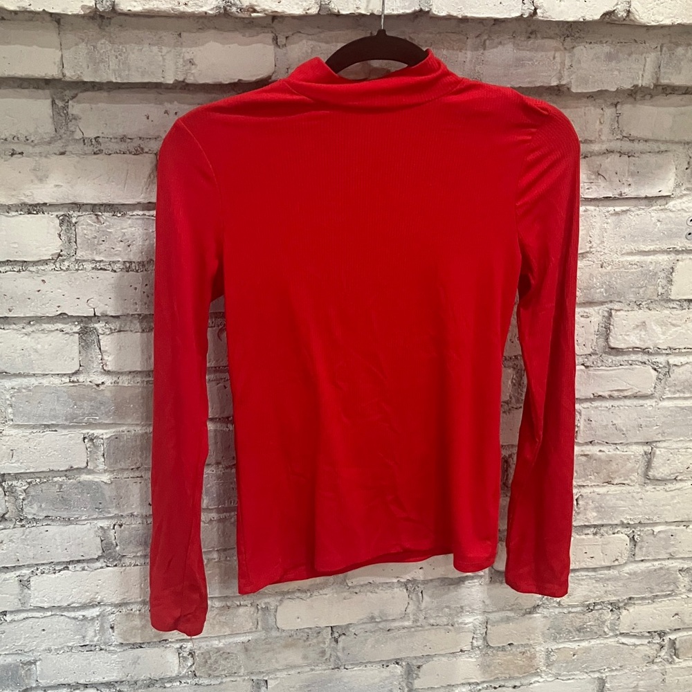 No Boundaries Vibrant Red Long Sleeve turtleneck